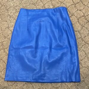 Blue Leather Skirt